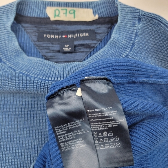 Tommy Hilfiger heathered fade blue crew neck sweater - Picture 5 of 5